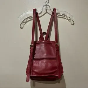 Vintage Coach Large Red Leather Daypack Backpack RARE Coach | Bags | Vintage Coach Large Red Leather Daypack  main image 3